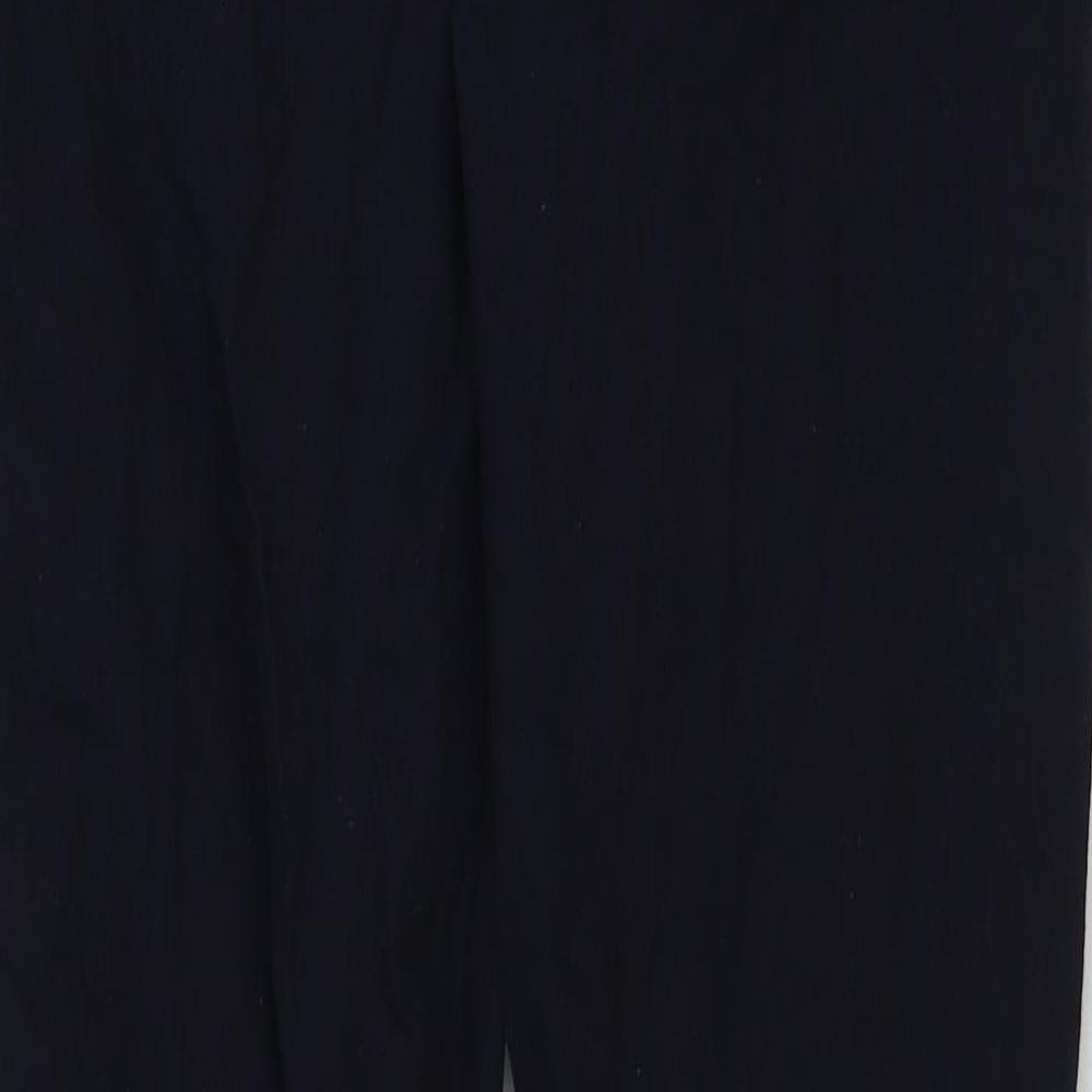 H&M Womens Blue Cotton Trousers Size 30 in L29 in Regular Button