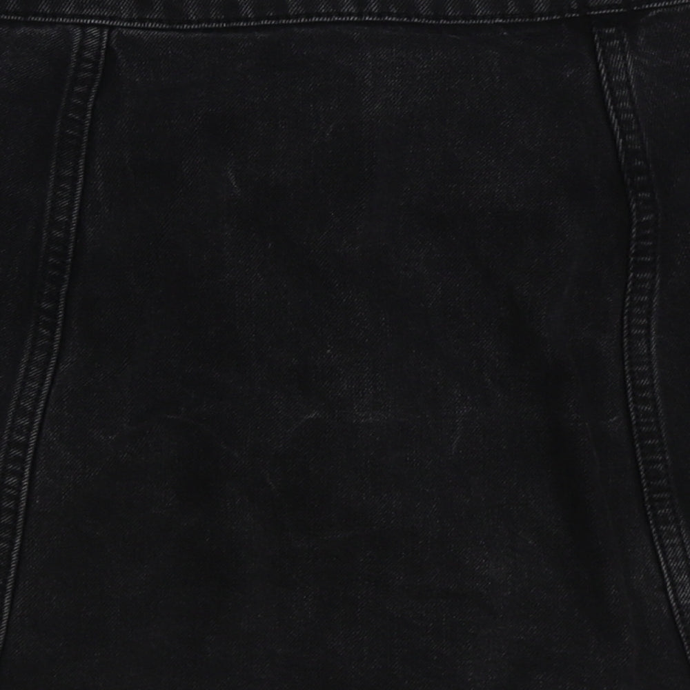 Topshop Womens Grey Cotton A-Line Skirt Size 28 in Button