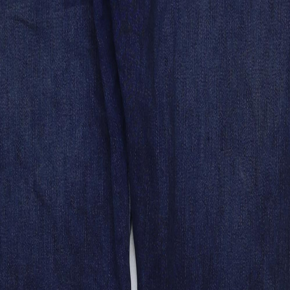 Marks & Spencer Womens Blue Cotton Skinny Jeans Size 30 in L31 in Regular Button