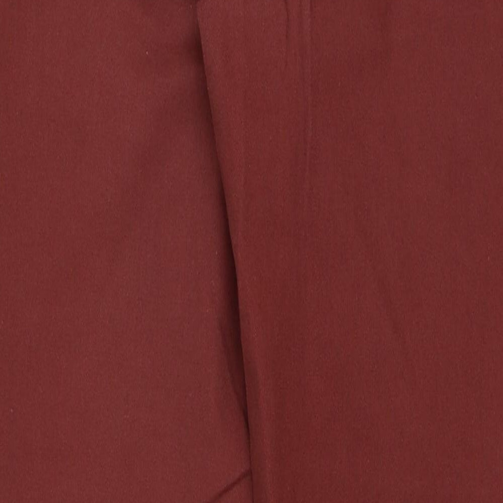 yesyes Womens Red Cotton Skinny Jeans Size 12 L32 in Regular Button