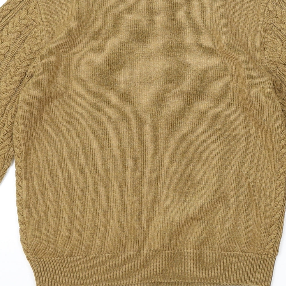 H&M Womens Yellow Round Neck Polyester Pullover Jumper Size XS