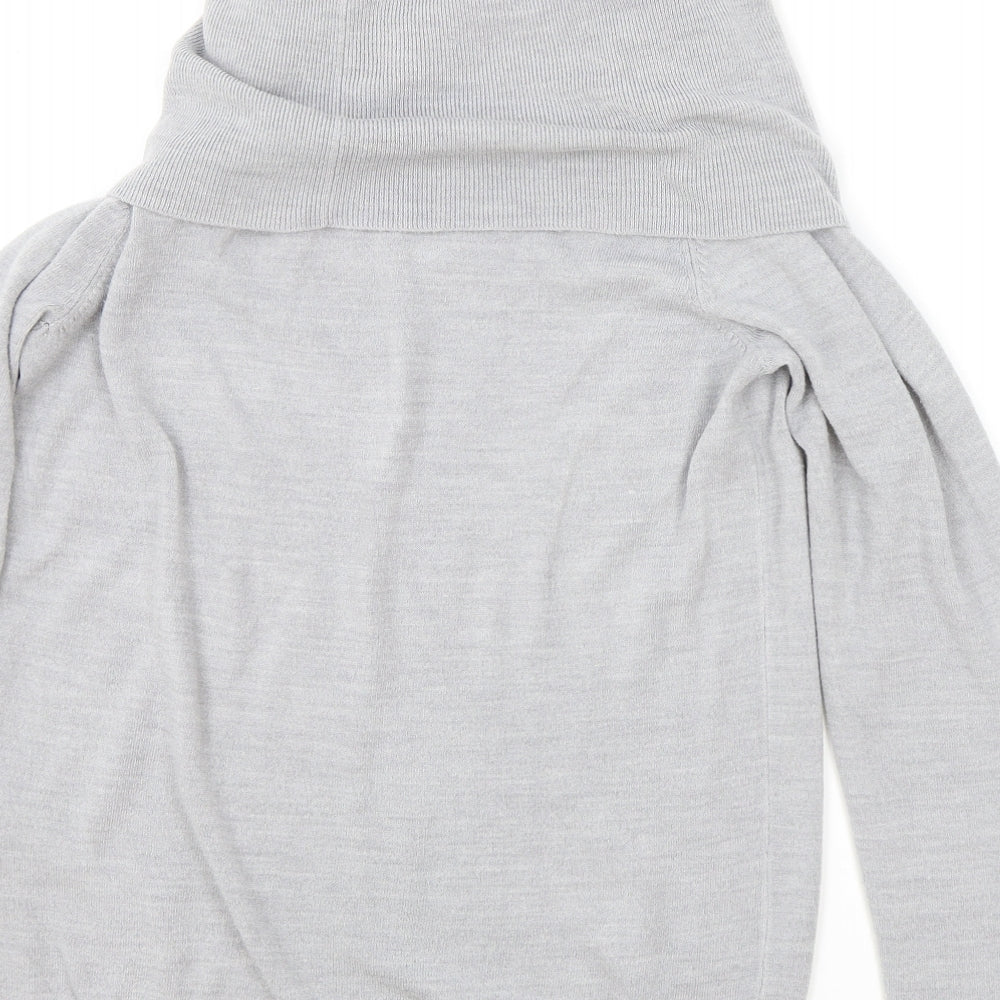 Marks & Spencer Womens Grey Roll Neck Acrylic Pullover Jumper Size 12