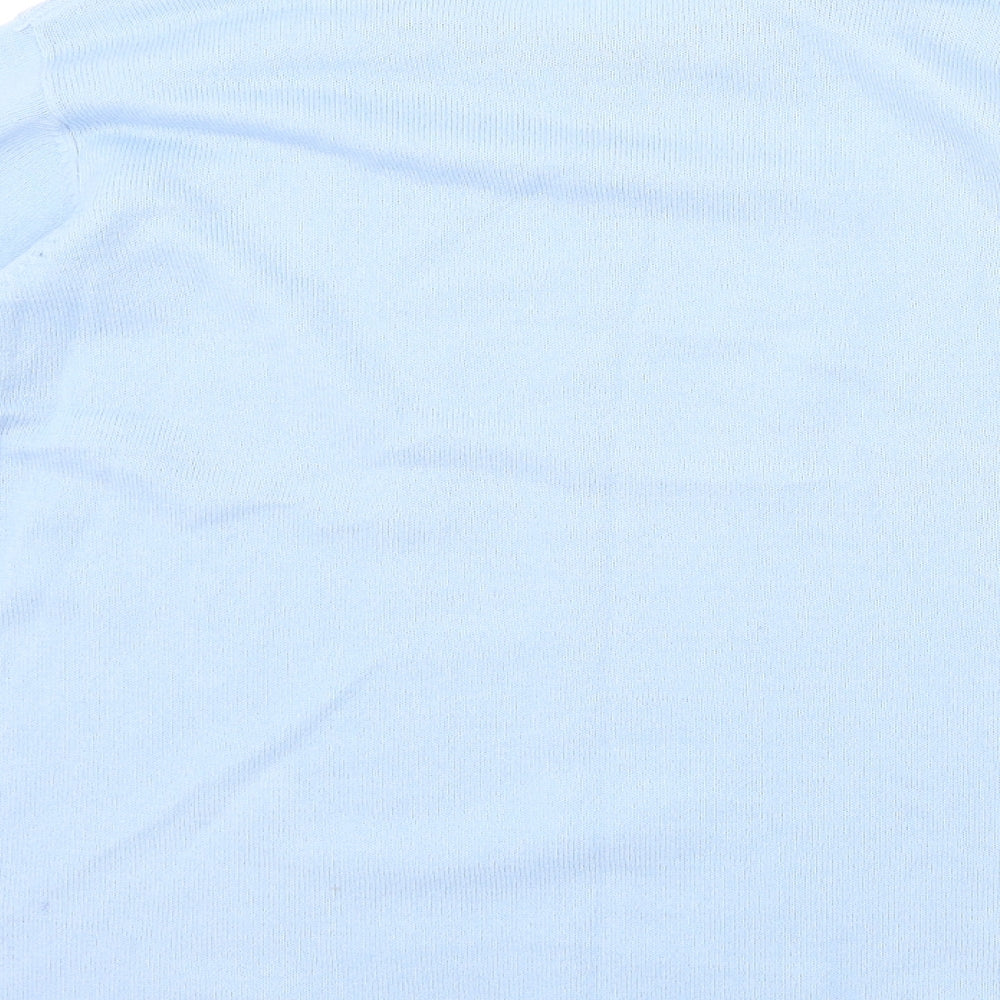 EWM Womens Blue Round Neck Acrylic Pullover Jumper One Size