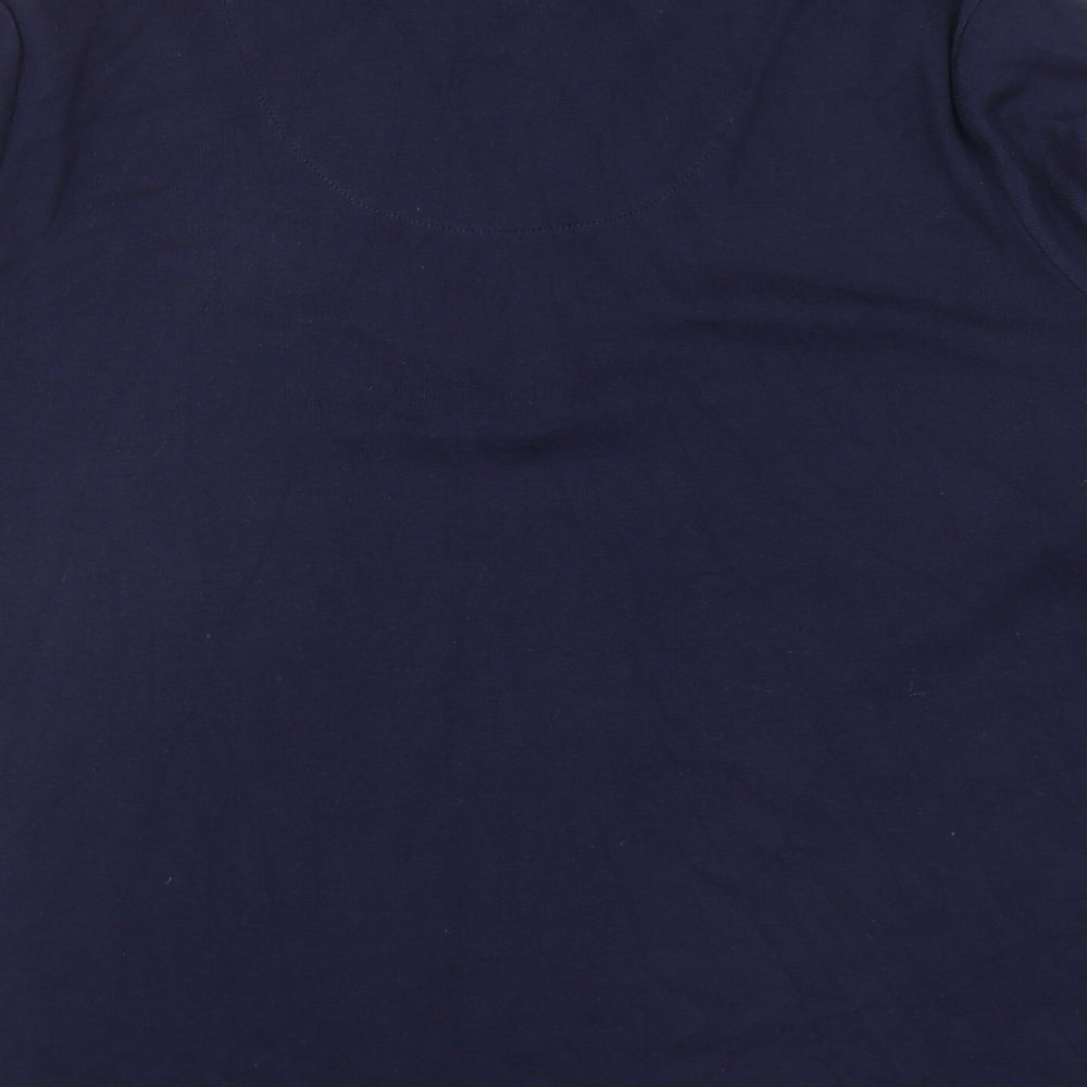 Tigi Womens Blue Collared Cotton Pullover Jumper Size 14