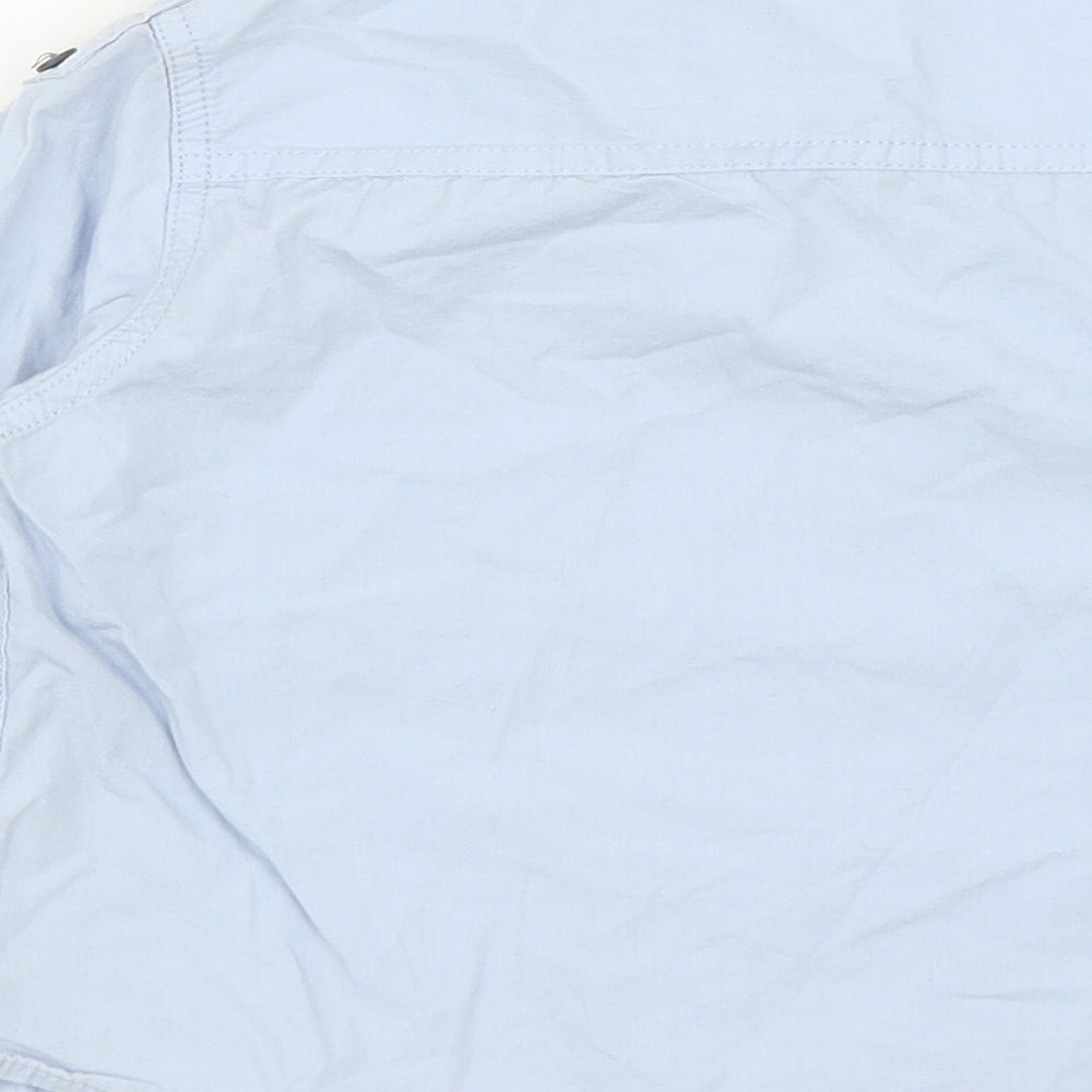 Next Boys Blue Cotton Basic Button-Up Size 3 Years Collared Button