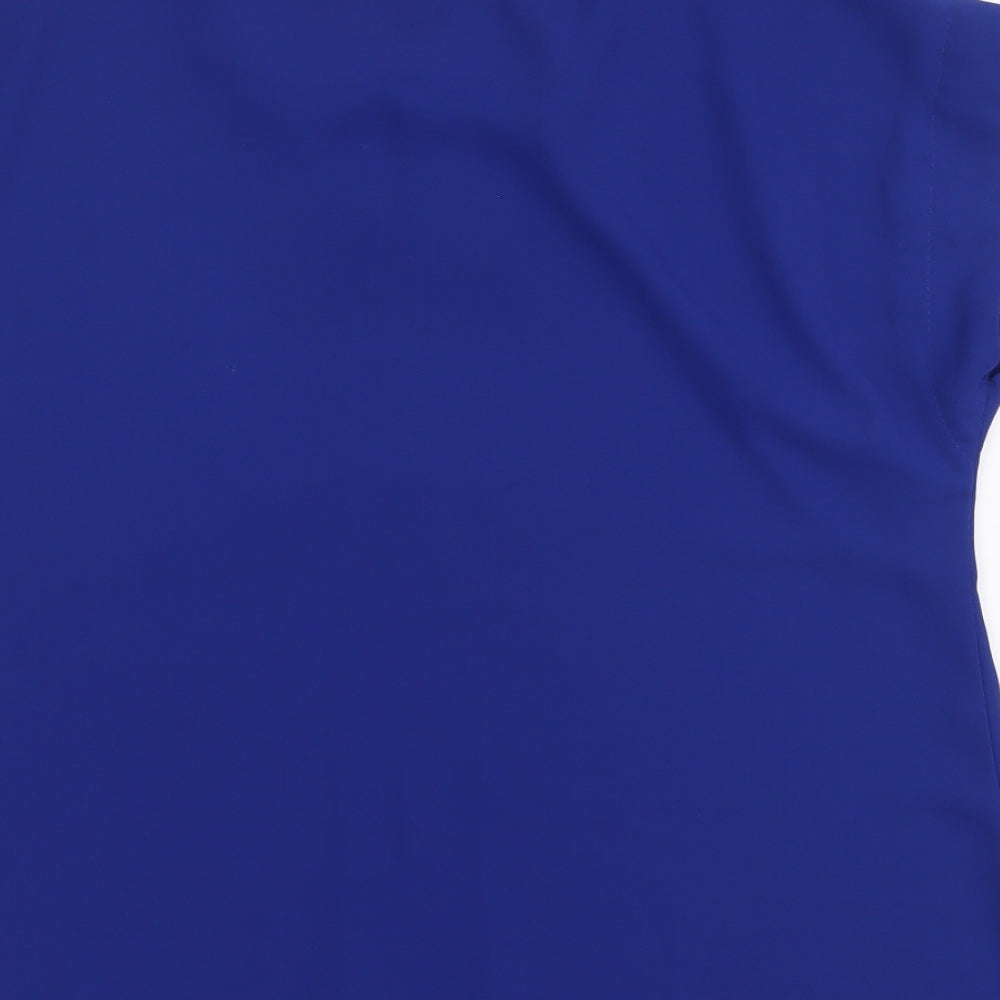 Selected Womens Blue Polyester Basic T-Shirt Size 10 Round Neck