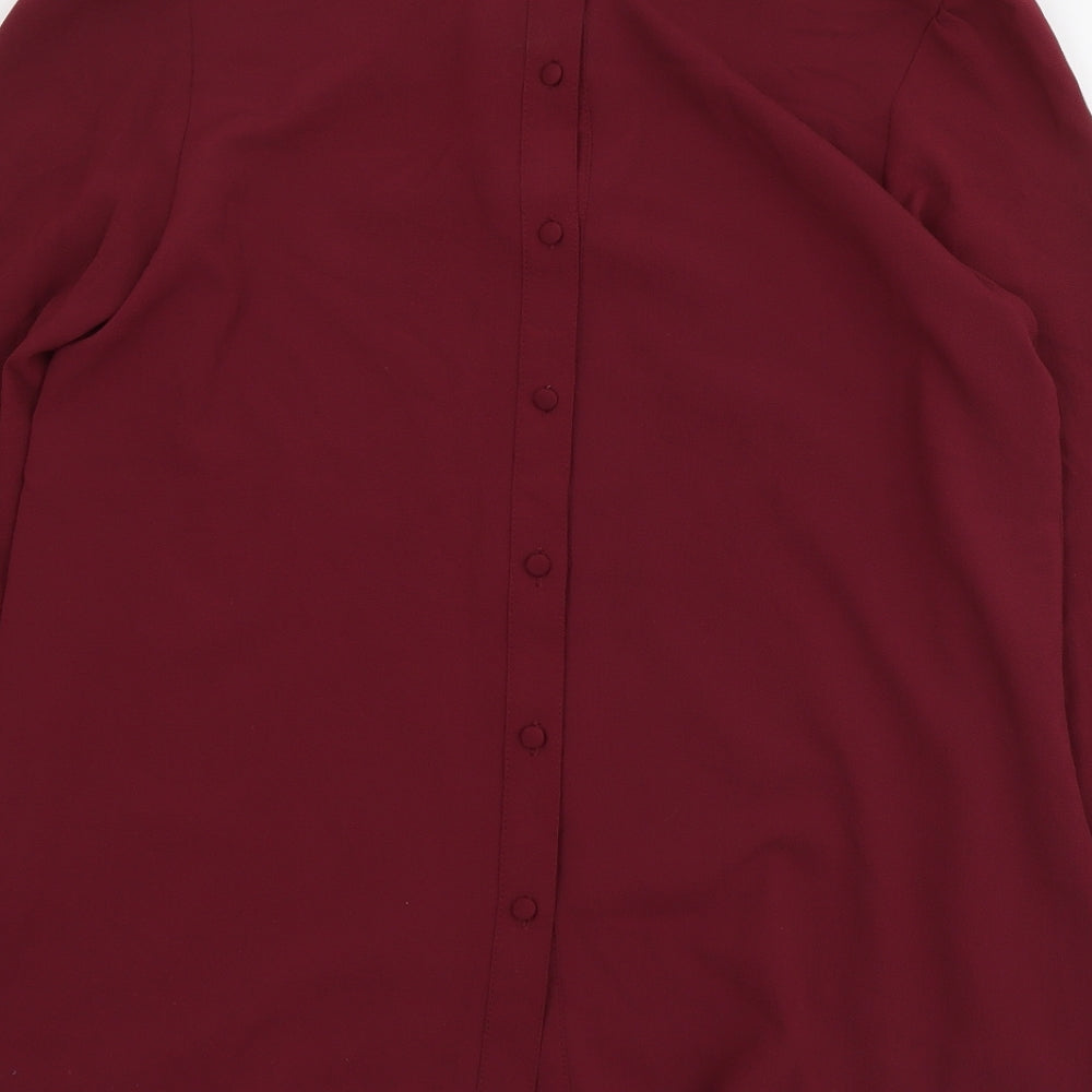 Dotti Womens Purple Polyester Basic Blouse Size 8 Boat Neck