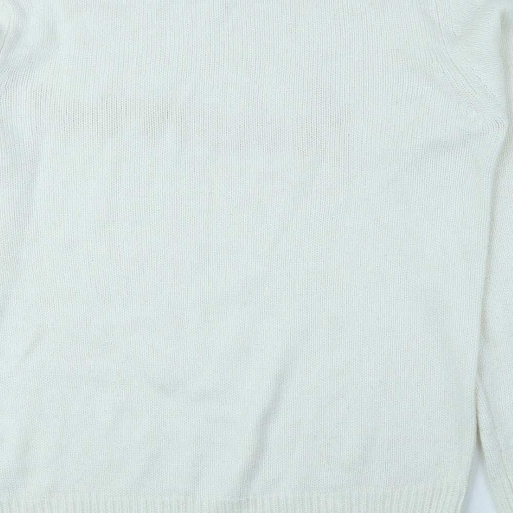 Dorothy Perkins Womens Ivory High Neck Acrylic Pullover Jumper Size 12