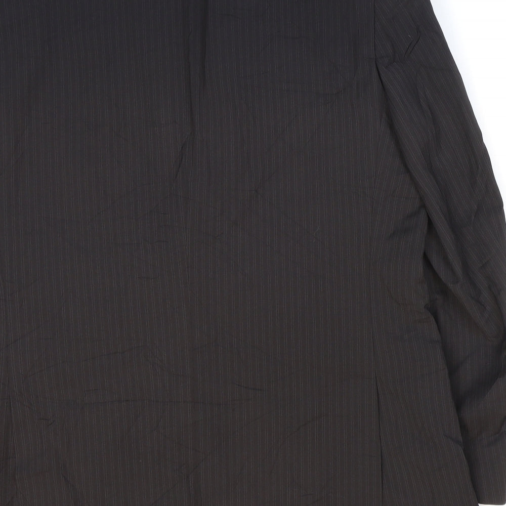 Tom English Mens Black Striped Polyester Jacket Suit Jacket Size 42