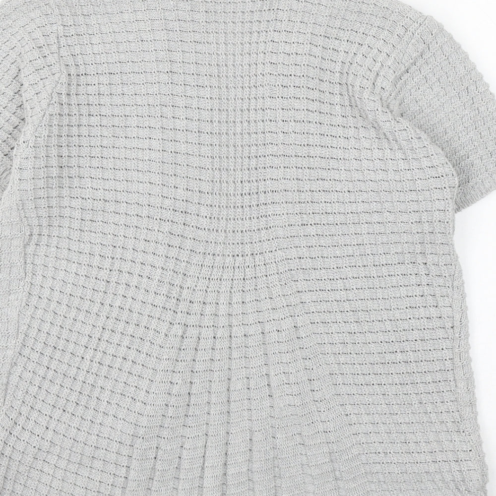 Pure & Natural Womens Grey V-Neck Cotton Cardigan Jumper Size M