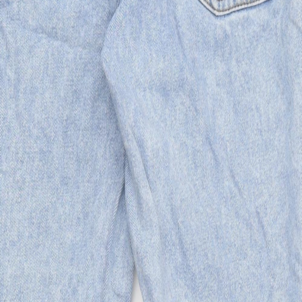 Marks & Spencer Womens Blue 100% Cotton Straight Jeans Size 26 in L26 in Regular Zip
