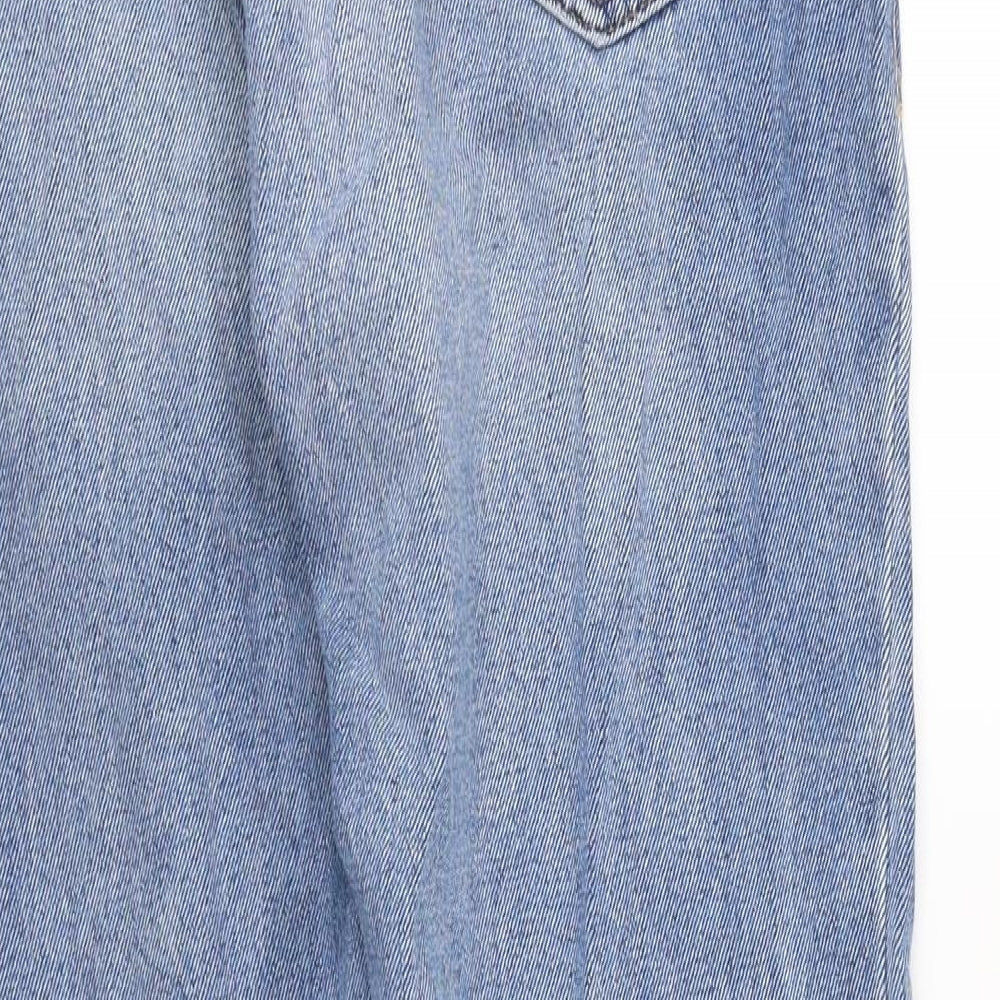 Topman Mens Blue Cotton Straight Jeans Size 30 in L32 in Regular Zip