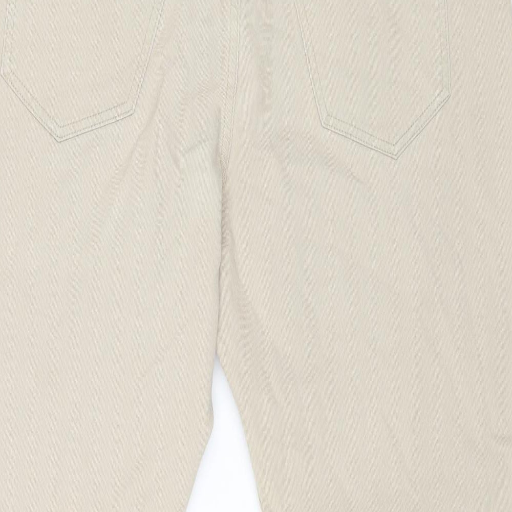 Marks & Spencer Womens Beige Cotton Straight Jeans Size 40 in L29 in Regular Zip