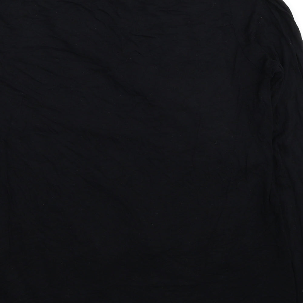 ASOS Womens Black Viscose Basic T-Shirt Size 8 V-Neck