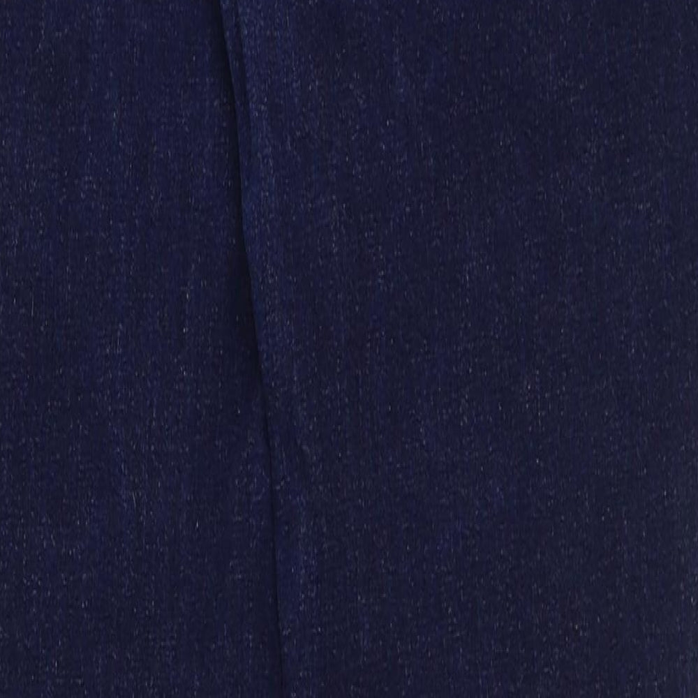 Preworn Womens Blue Cotton Skinny Jeans Size 32 in L30 in Regular Button