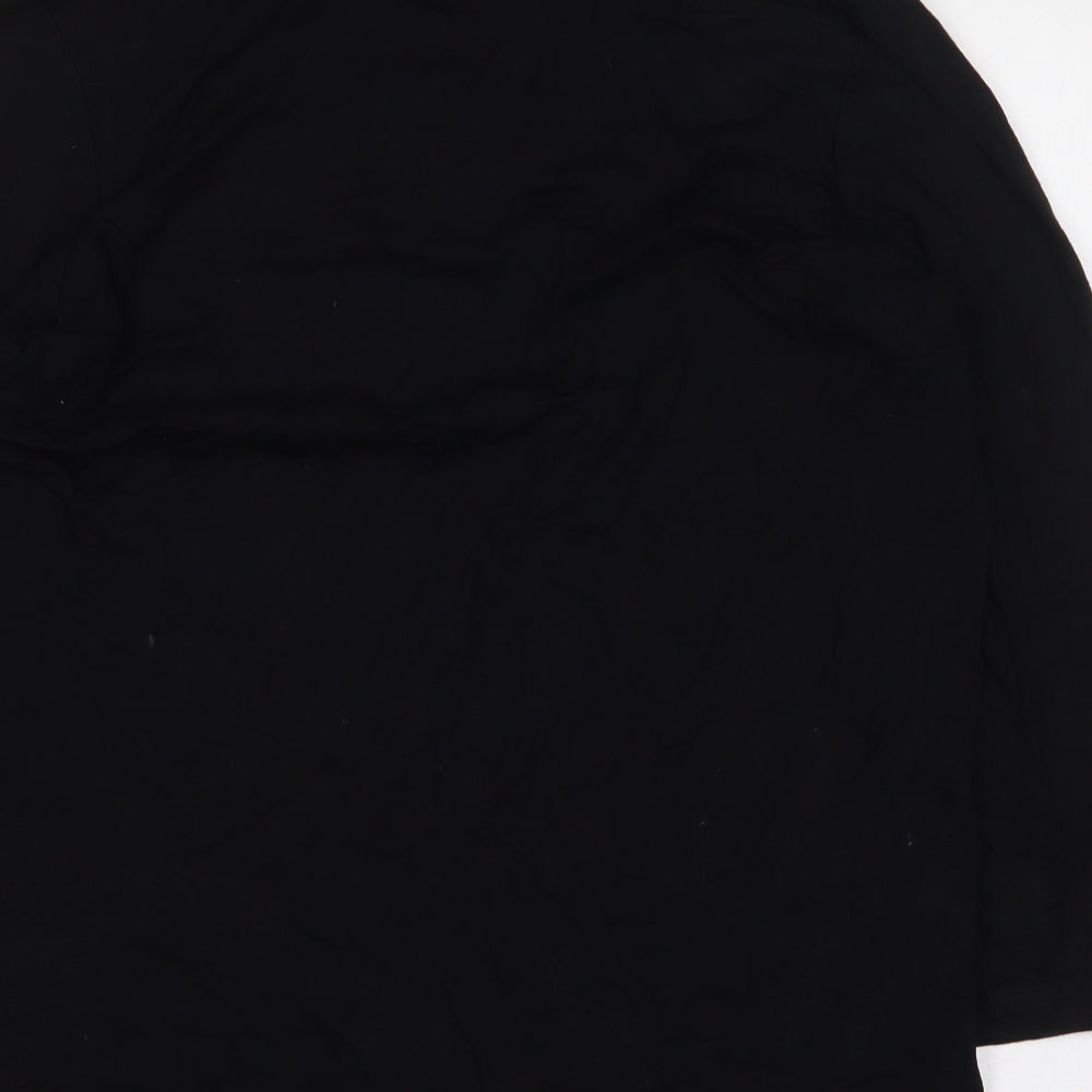 Preworn Womens Black Viscose Basic Blouse Size M V-Neck