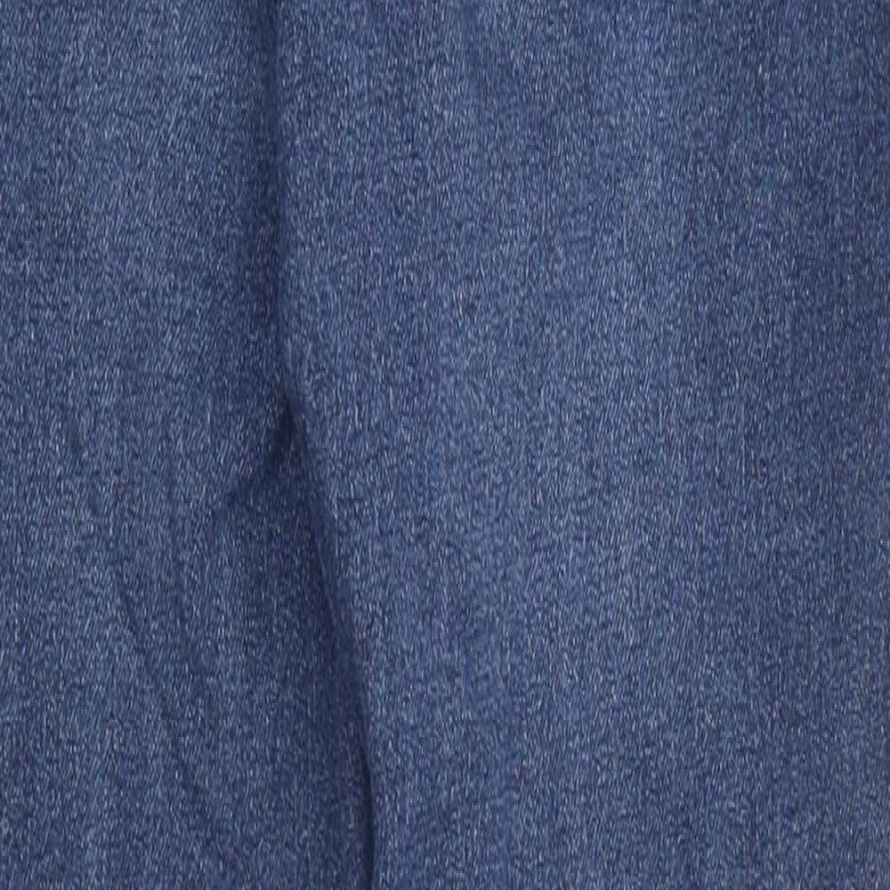 H&M Womens Blue 100% Cotton Skinny Jeans Size 6 L26 in Regular Zip