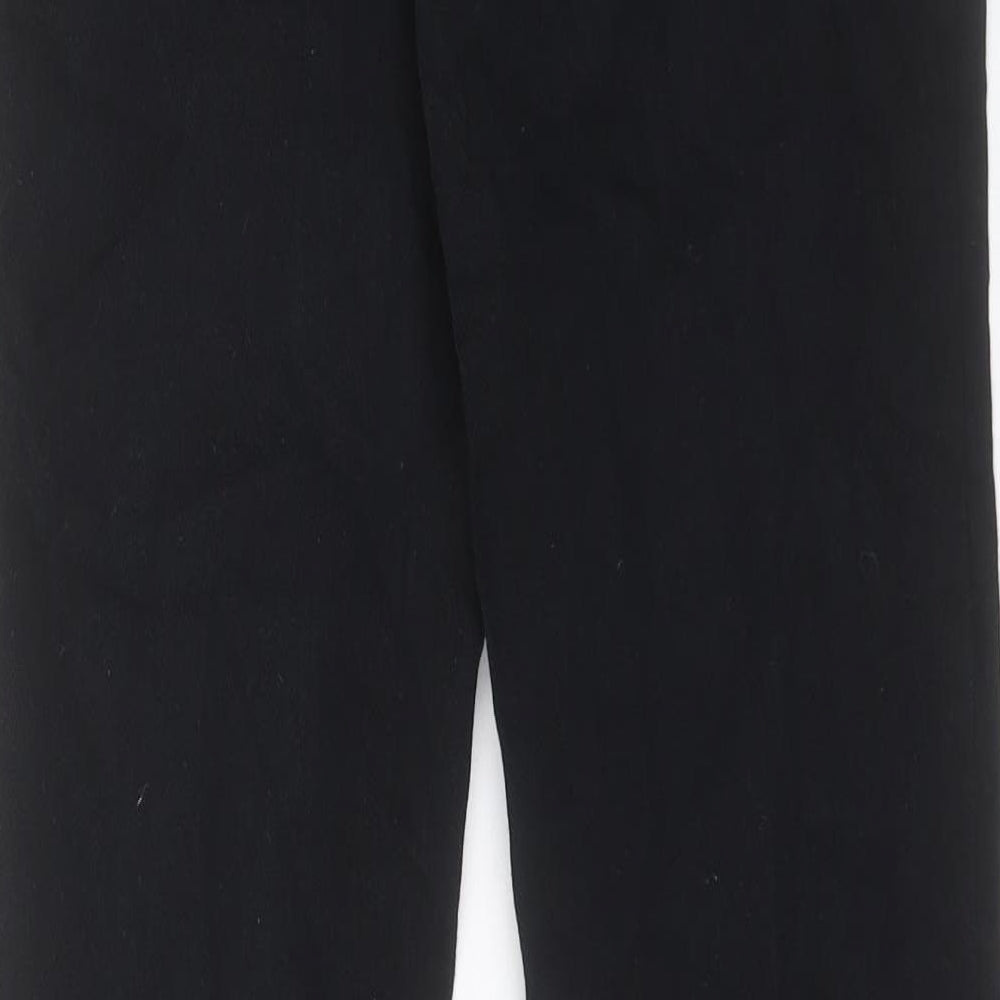 Oui Womens Black Cotton Straight Jeans Size 10 L28 in Regular Button