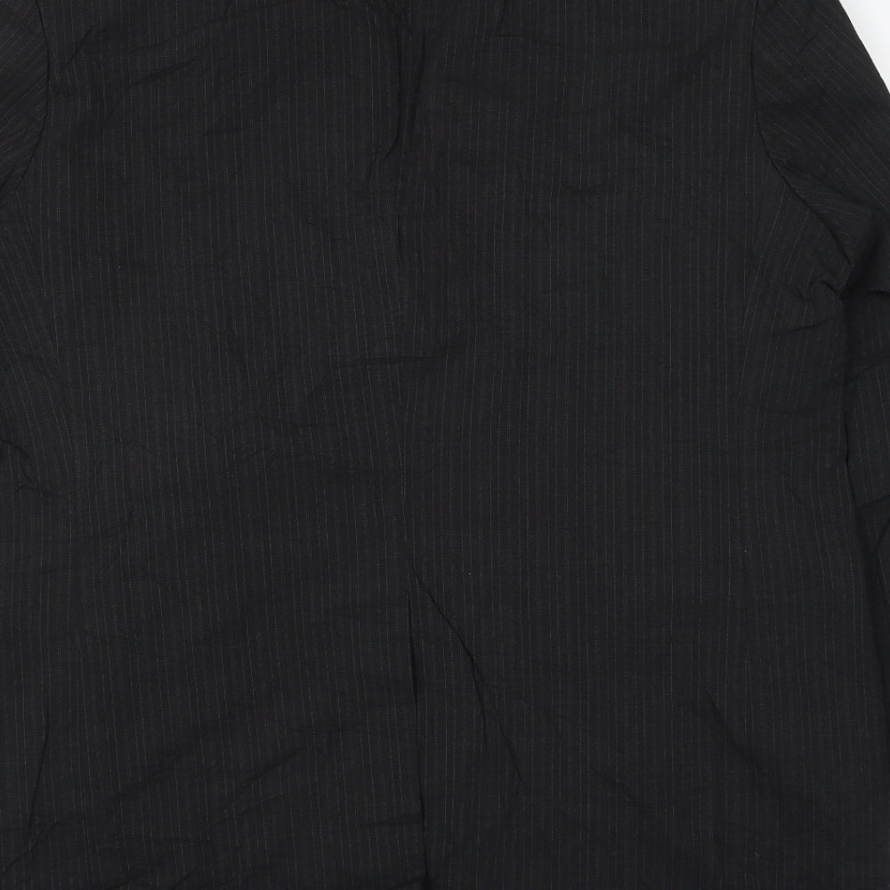 Marks & Spencer Mens Black Striped Wool Jacket Suit Jacket Size 44