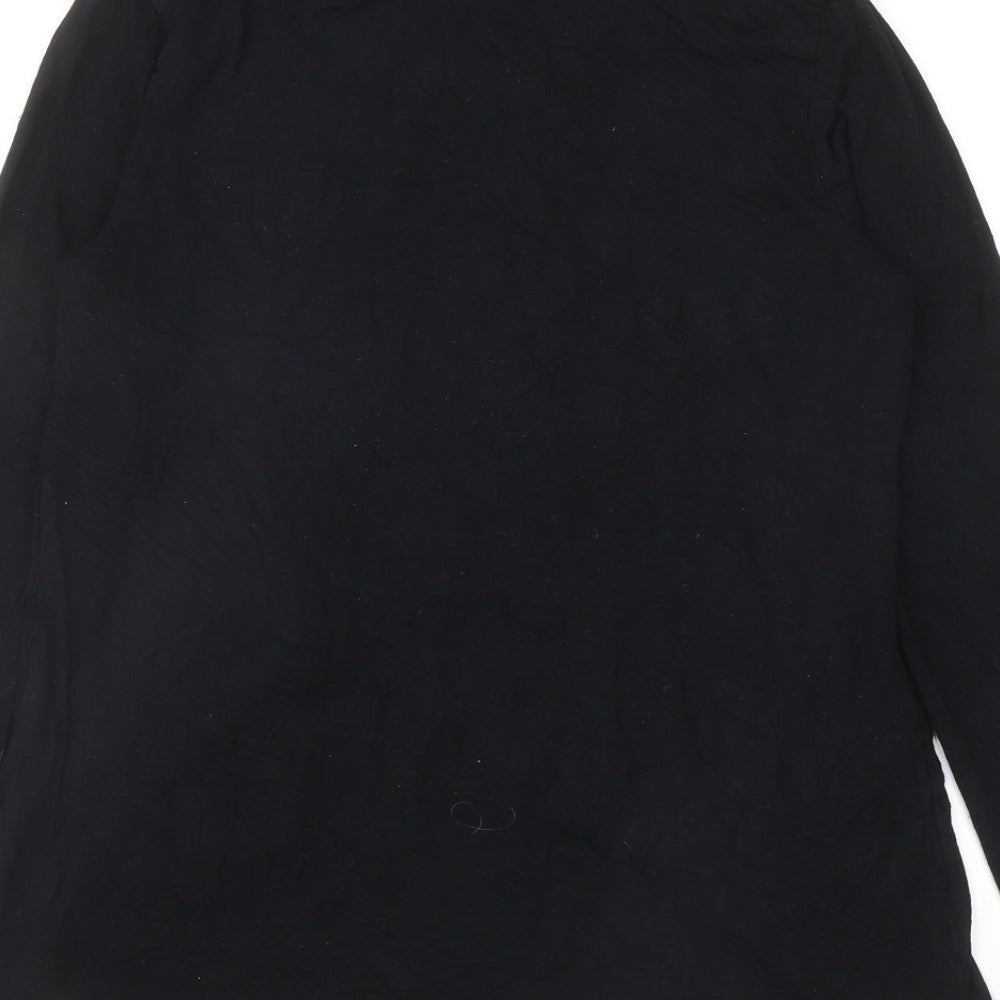 ASOS Womens Black Polyester Basic T-Shirt Size 10 High Neck