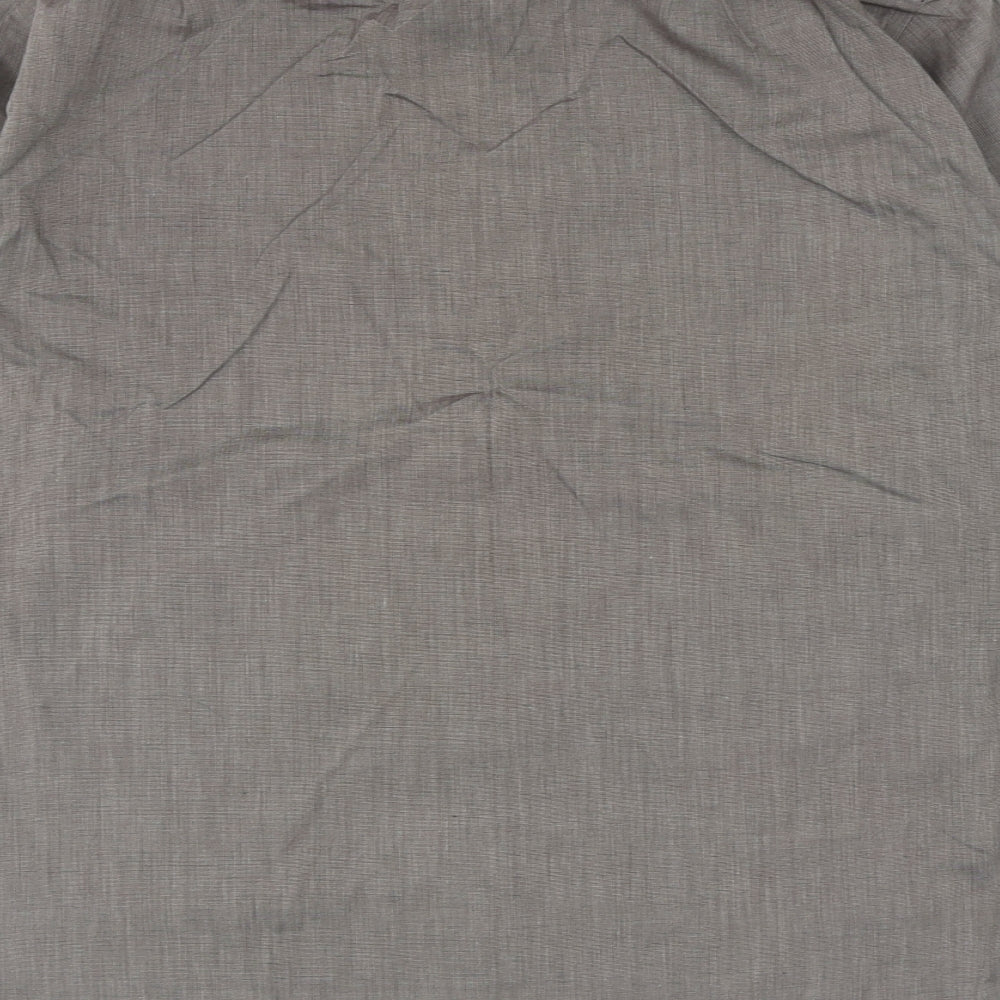 Marks & Spencer Mens Brown Cotton Button-Up Size 39 Collared Button