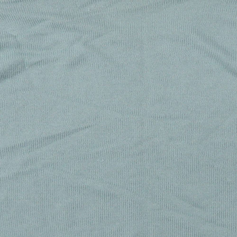 Isle Essentials Womens Blue Acrylic Basic T-Shirt Size M Round Neck - Size 14-16