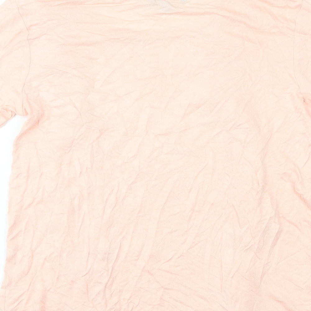 Ellos Womens Pink Viscose Basic T-Shirt Size 8 Round Neck
