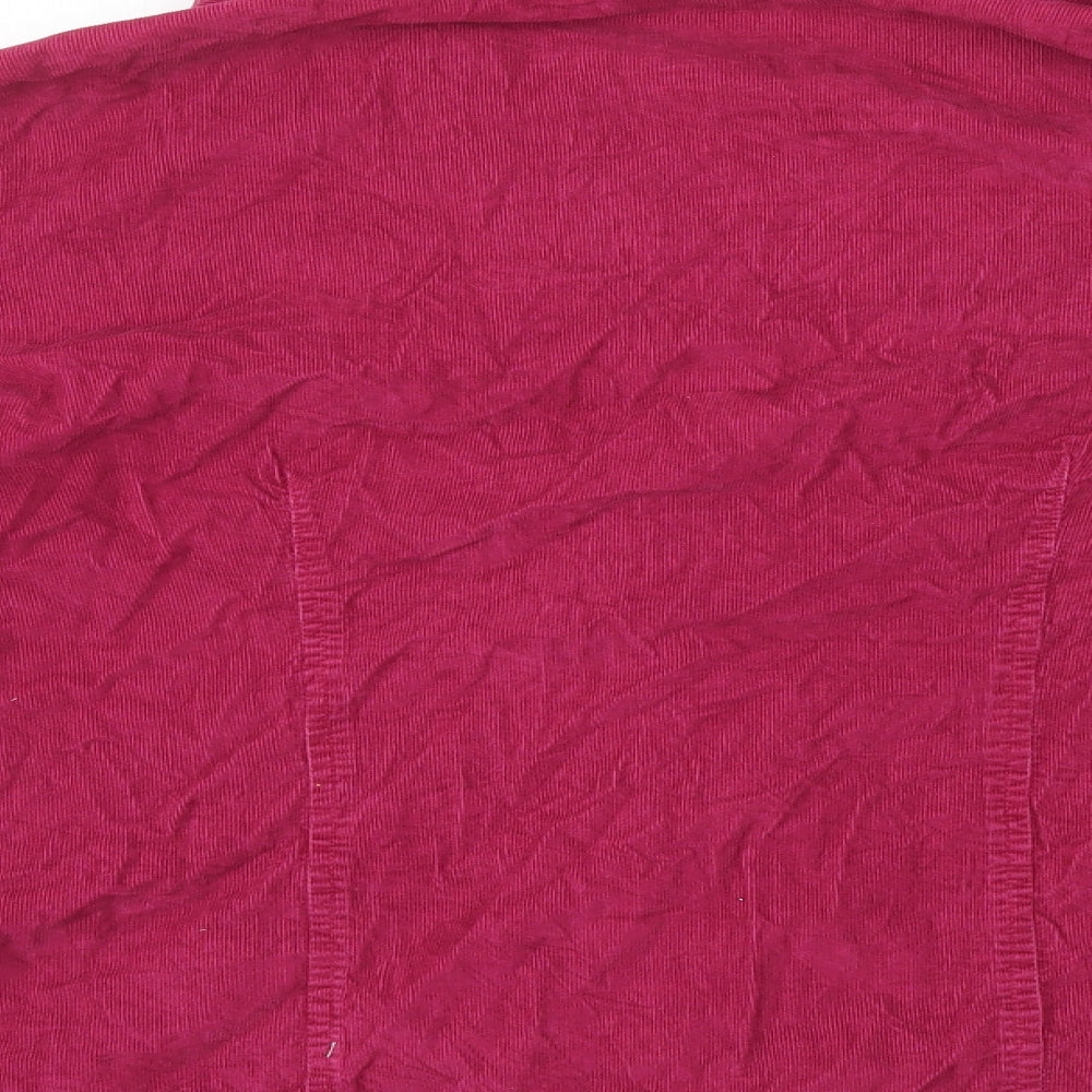 Preworn Womens Pink Polyester Basic Button-Up Size 10 Collared
