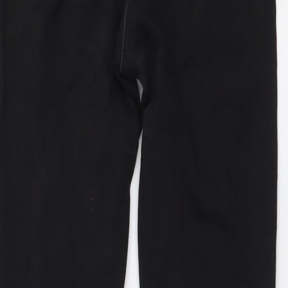 Next Girls Black Cotton Skinny Jeans Size 11 Years Regular Button