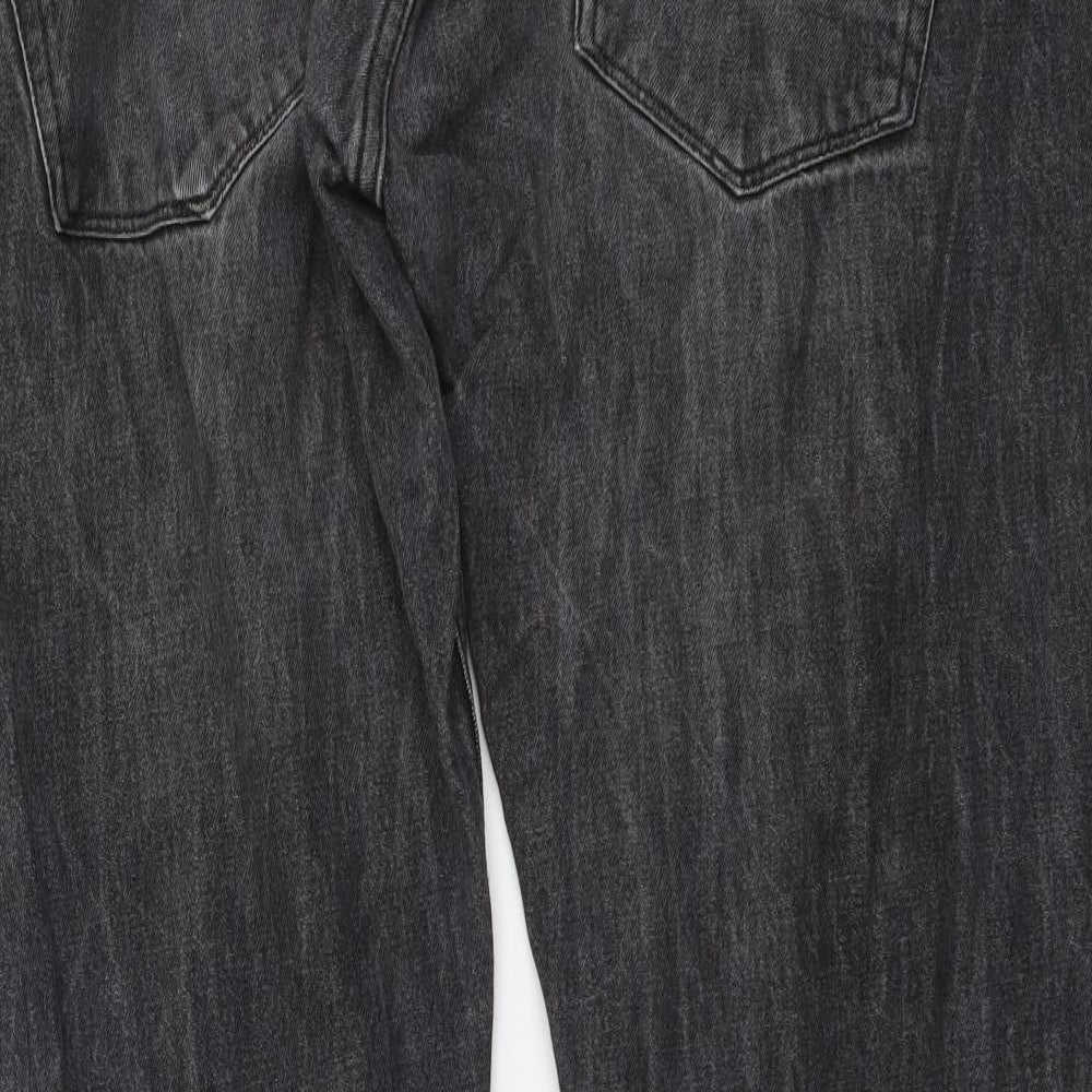 Easy Womens Grey Cotton Straight Jeans Size 38 in L29 in Regular Button