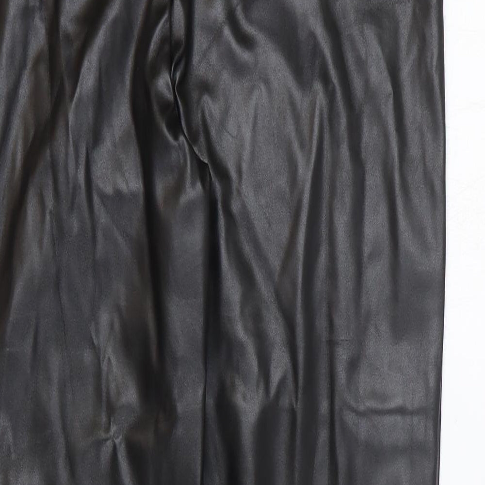 Missguided Womens Black Polyester Trousers Size 14 L27 in Regular