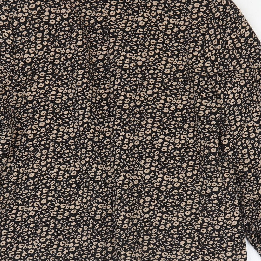 TU Womens Brown Animal Print Jacket Blazer Size 10