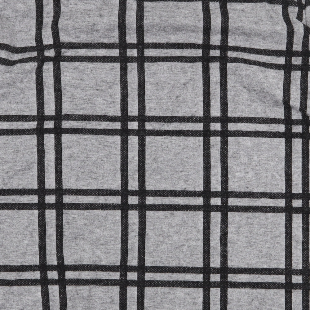TU Womens Grey Check Polyester Pullover Sweatshirt Size 18 Pullover