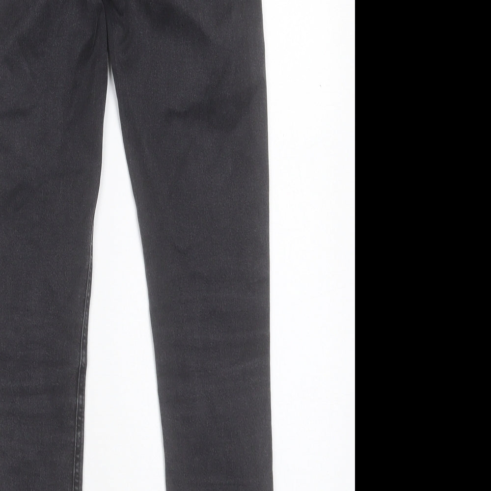 Marks & Spencer Girls Black Cotton Skinny Jeans Size 9 Years Regular Button