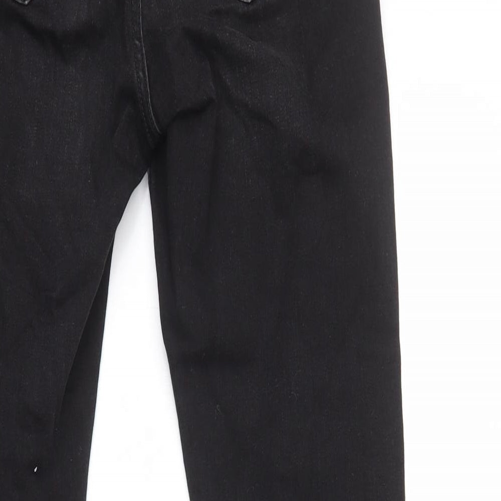 Marks and Spencer Womens Black Cotton Skinny Jeans Size 8 L26 in Regular Zip