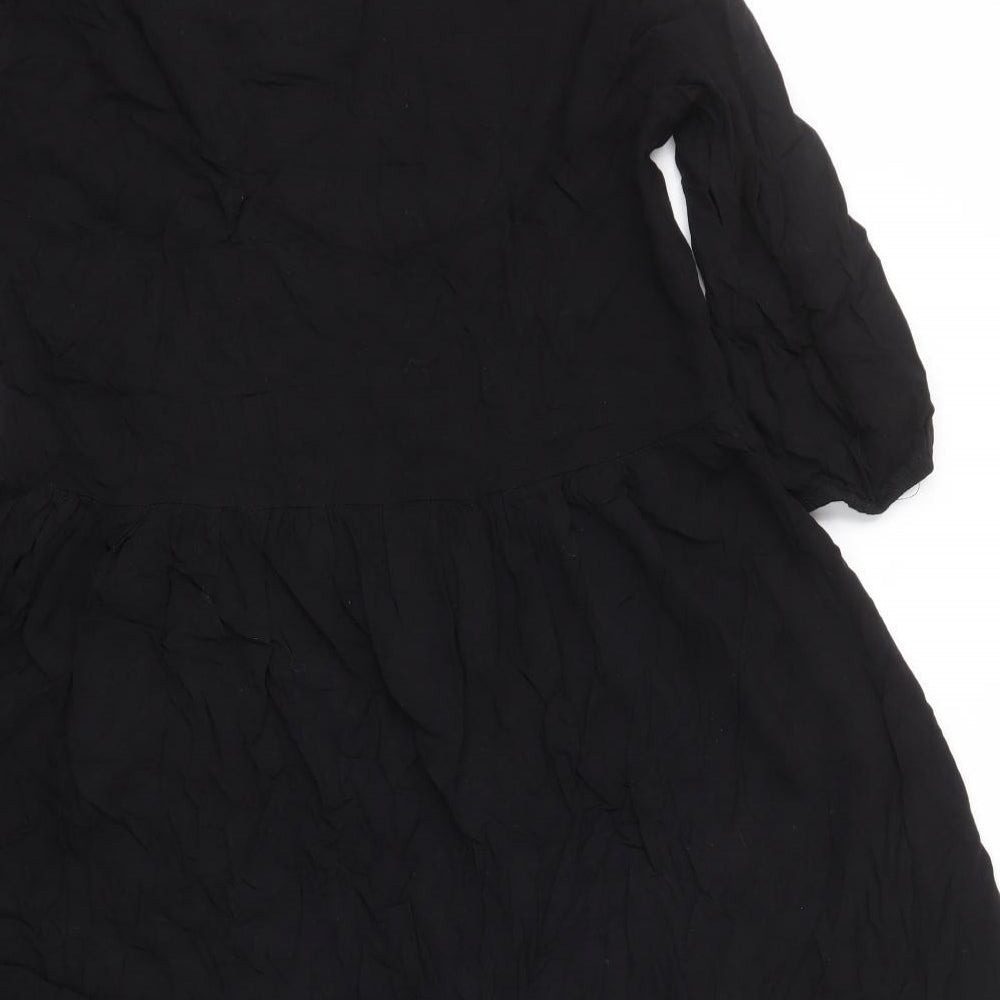 Oakridge Womens Black Viscose A-Line Size 10 V-Neck Pullover