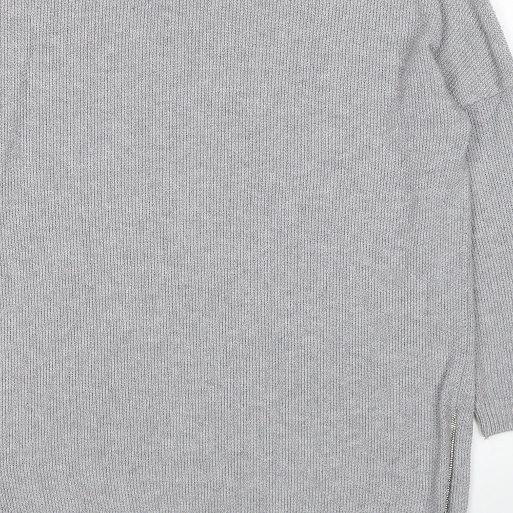 Mohito Womens Grey Boat Neck Acrylic Pullover Jumper Size M