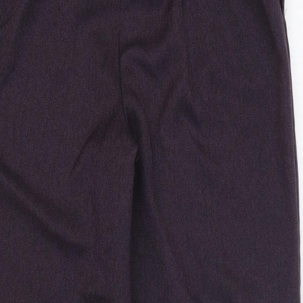 BHS Womens Purple Polyester Trousers Size 10 L24 in Regular