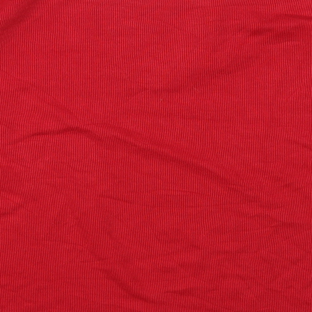 Bonmarché Womens Red Round Neck Polyester Pullover Jumper Size M