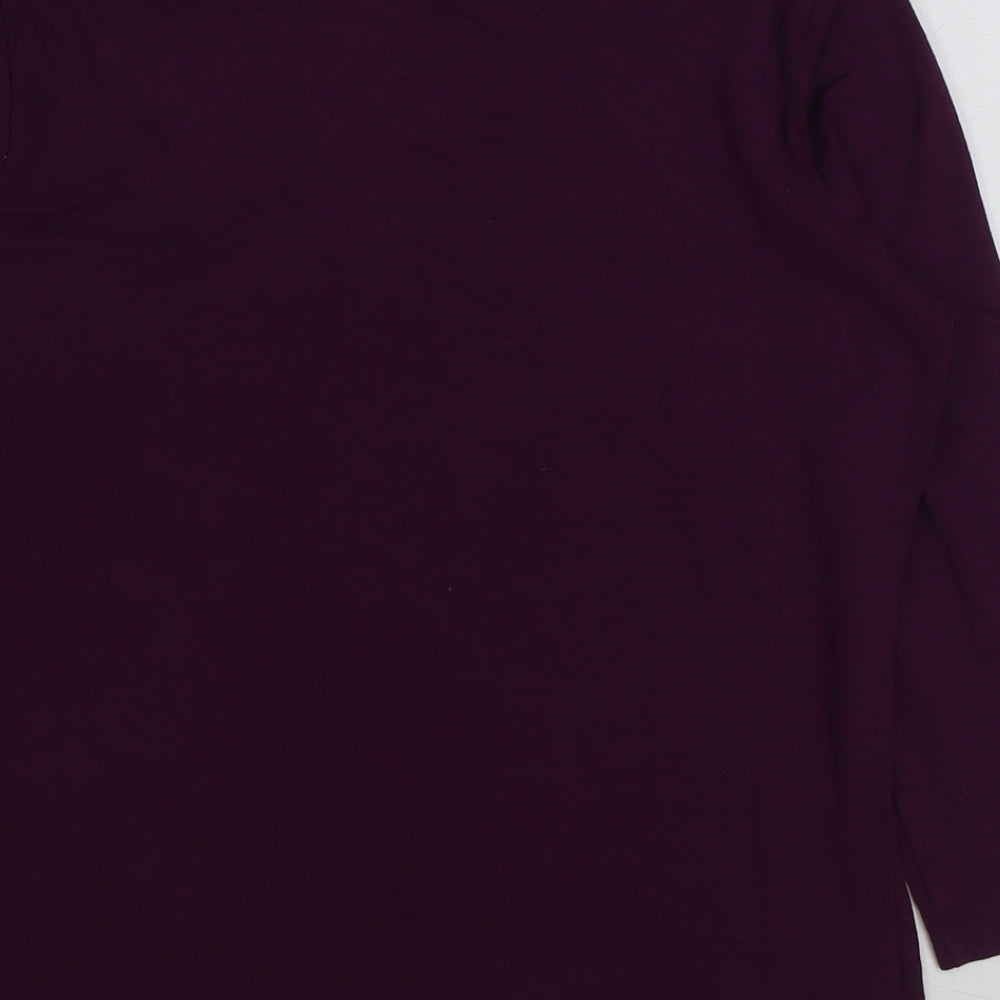matala Womens Purple Viscose Basic T-Shirt Size 10 Scoop Neck