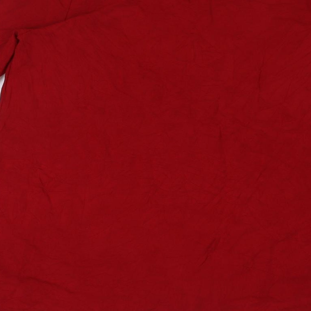 Together Womens Red Viscose Tunic T-Shirt Size M Scoop Neck