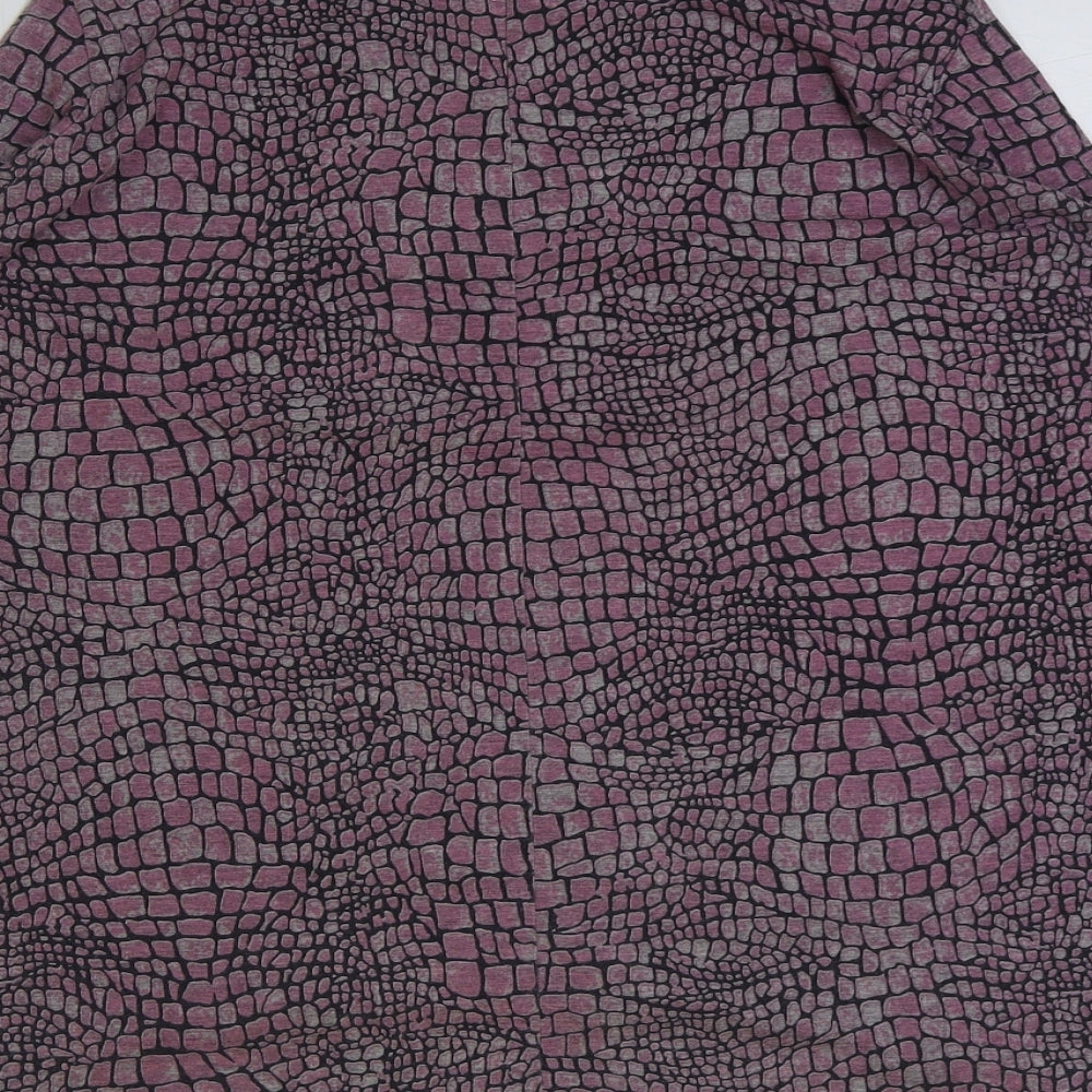Cherry Couture Womens Pink Animal Print Polyester Basic T-Shirt Size S Round Neck