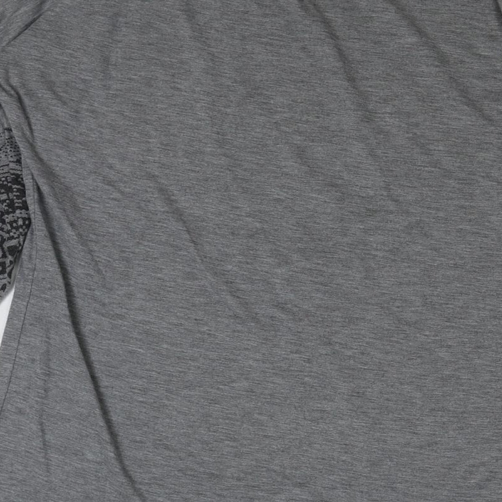 Zanzea Womens Grey Geometric Polyester Basic T-Shirt Size M Scoop Neck