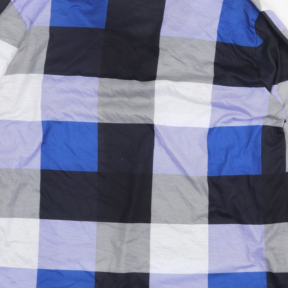 Preworn Womens Multicoloured Check Cotton Basic Blouse Size 2XL V-Neck