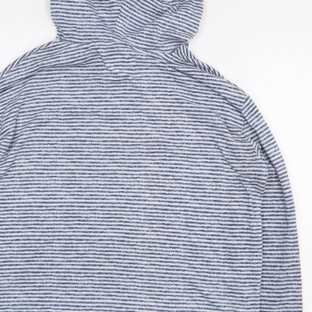 George Womens Blue Striped Polyester Pullover Hoodie Size 8 Pullover