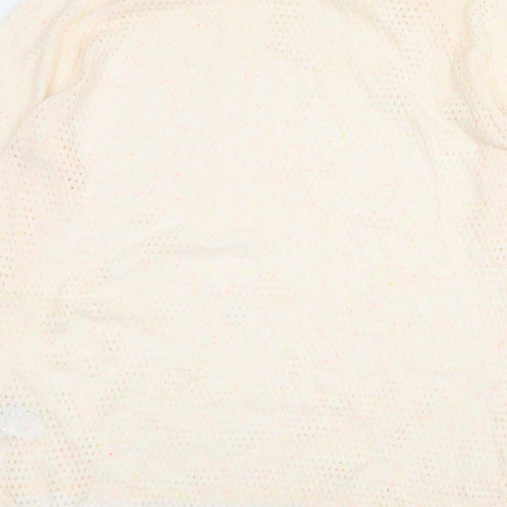 Warehouse Womens Pink Cotton Basic Blouse Size 16 Round Neck - Hole Cut Outs, Paint Splatter Effect