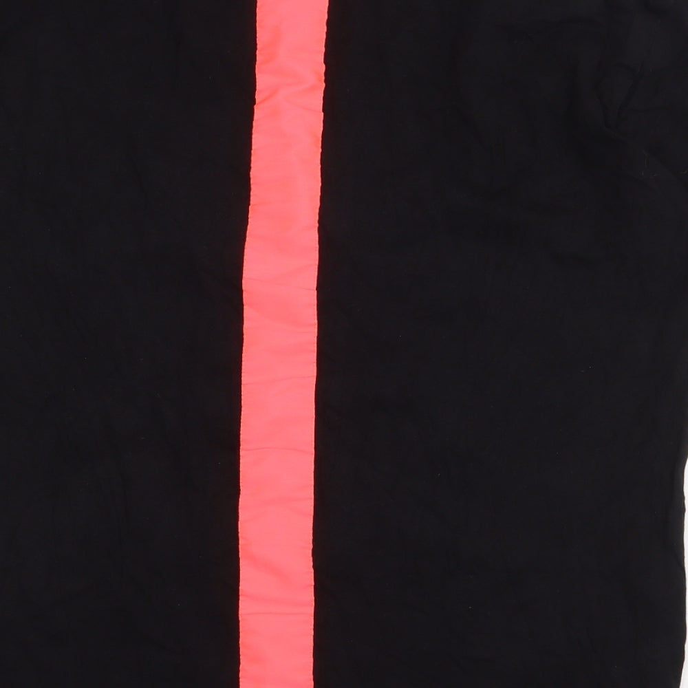 boohooMAN Mens Black Cotton T-Shirt Size M Round Neck - Pink Stripe