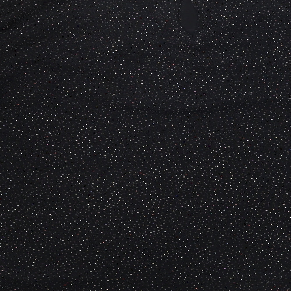 New Look Womens Black Polyester Basic T-Shirt Size 12 High Neck