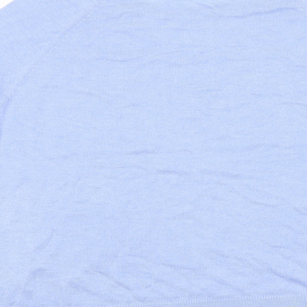 M&Co Womens Blue Round Neck Polyester Pullover Jumper Size 12