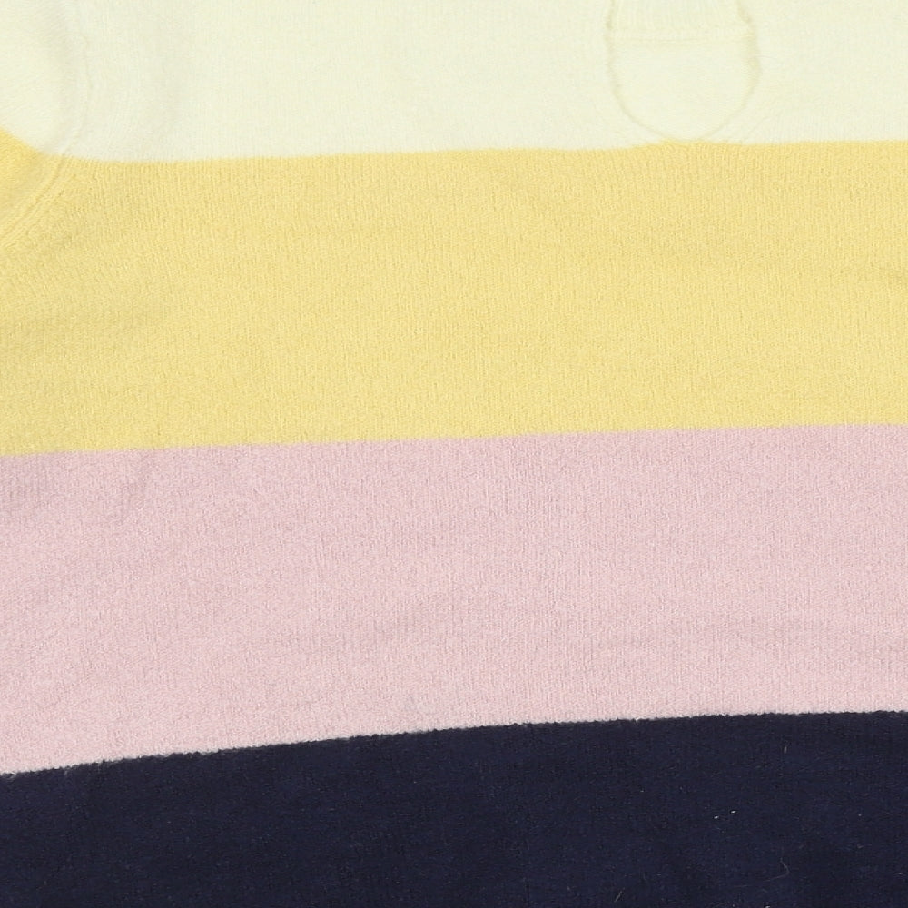 Dorothy Perkins Womens Multicoloured Round Neck Striped 100% Cotton Pullover Jumper Size 12